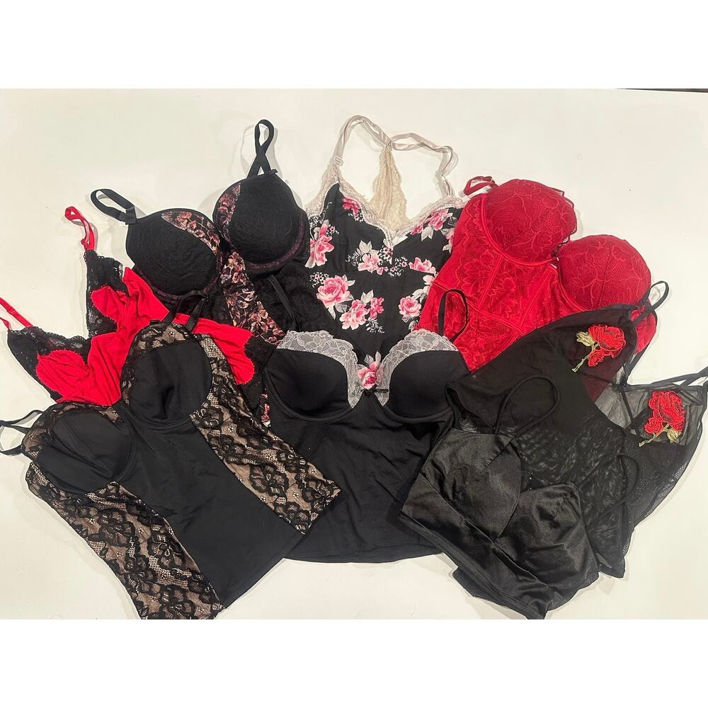 Curated Lot of 8 Y2K Coquette Corset Lingerie Camis Lace Babydolls Tops S / M